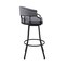 Armen Living Valerie 30" Swivel Slate Gray Faux Leather and Black Metal Bar Stool LCVLBAMBGR30 - alternate 8